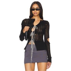 Zemeta Ribbed Soul Asymmetric
Sweater in Black